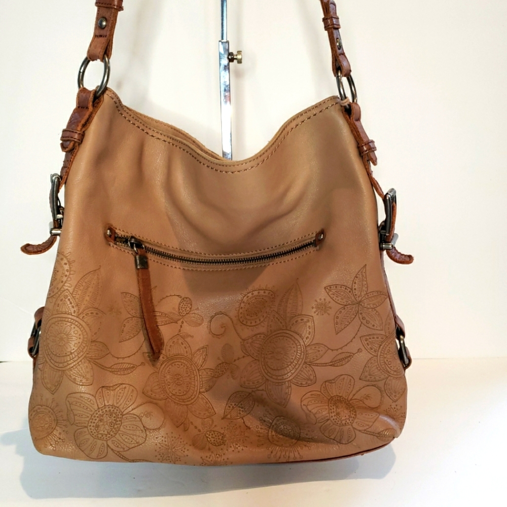 The Sak leather laser cut shoulder bag